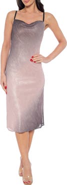 bebe Ombré Metallic Slipdress