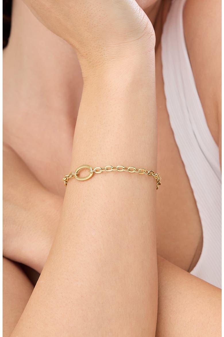 14K Gold Oval Line Bracelet, Alternate, color, 14K YELLOW GOLD