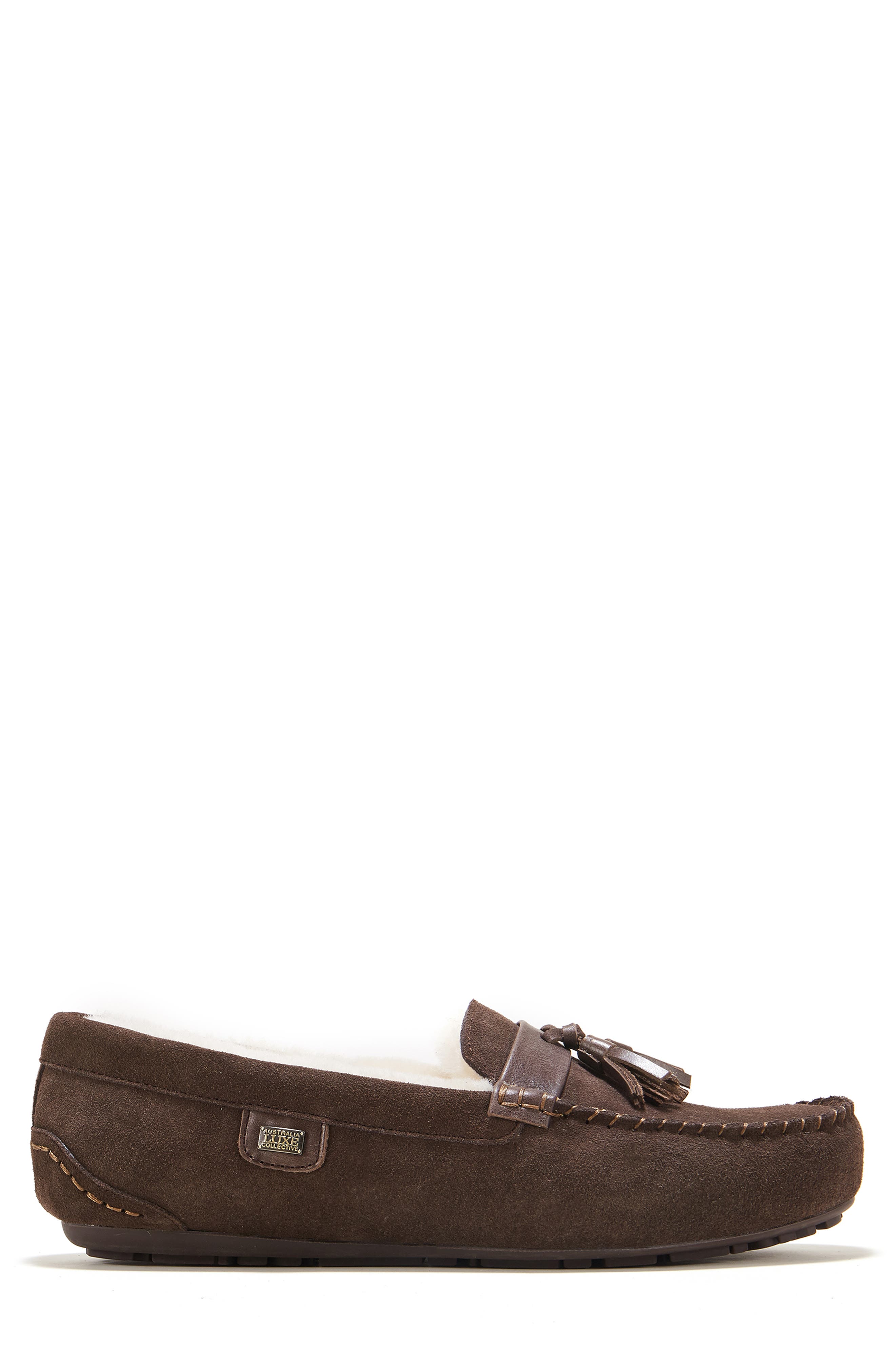 Hamilton Genuine Shearling Lined Tassel Loafer, Alternate, color, BEVA