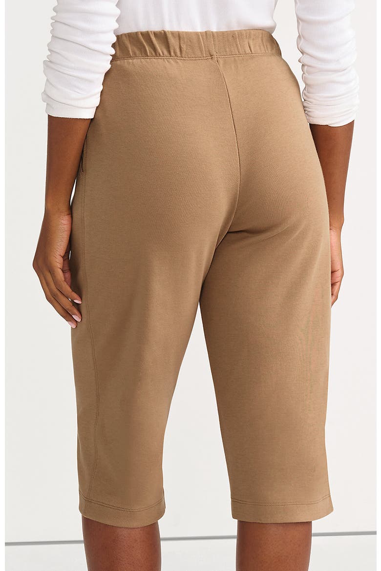 Sport Knit High Rise Elastic Waist Capri Pants, Alternate, color, Rich Camel