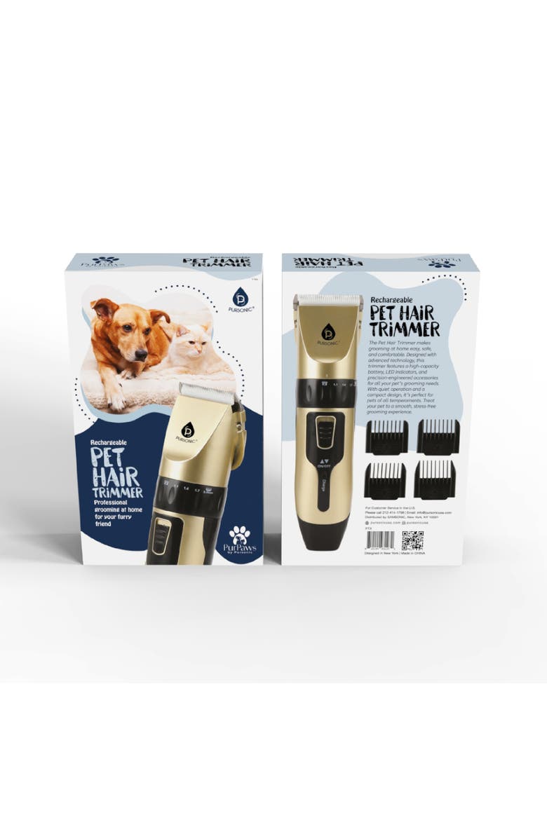 Rechargeable Pet Hair Trimmer Easy, Safe & Comfortable Grooming at Home, Alternate, color, Metallic Gold