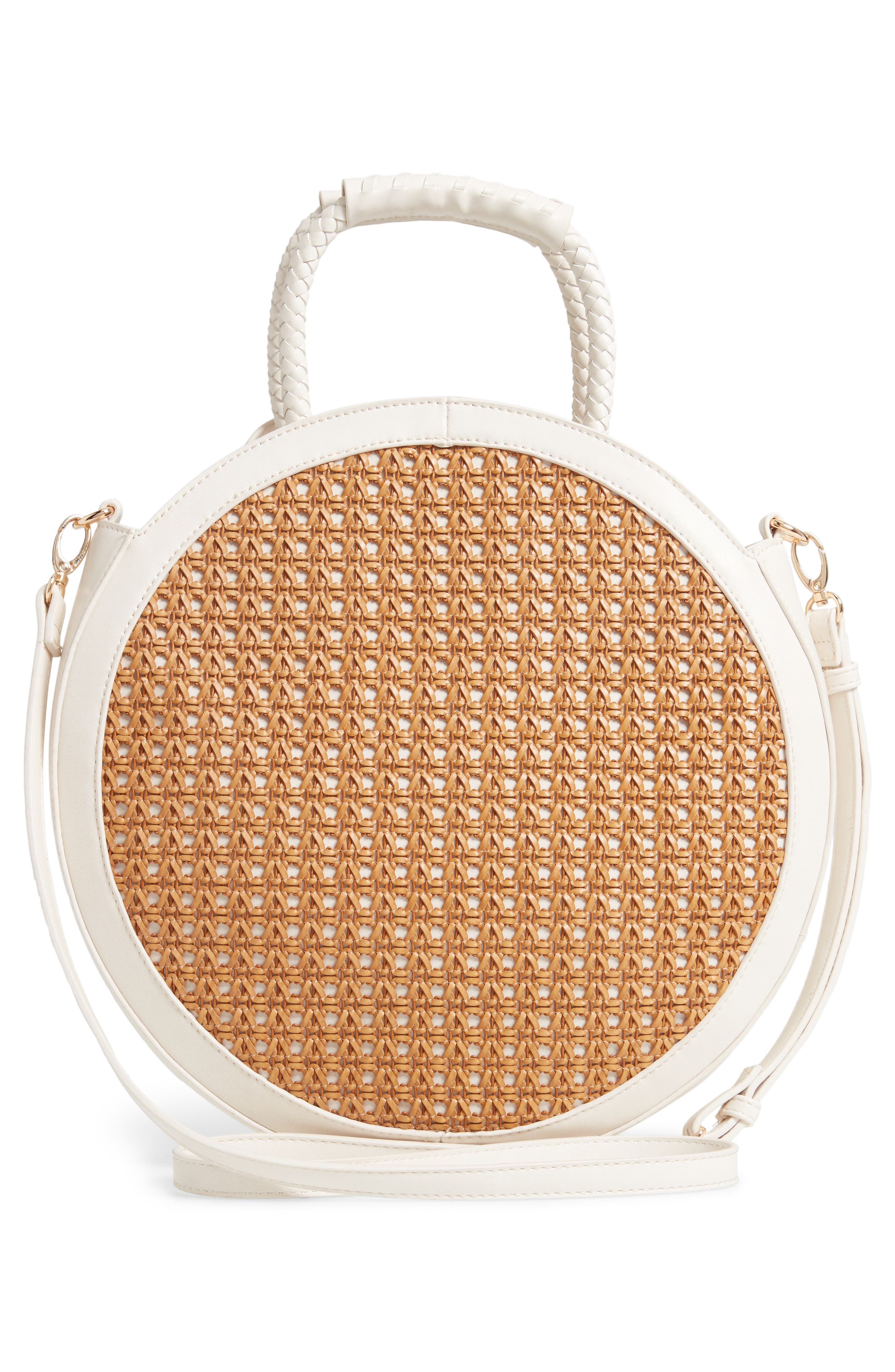 Sole Society Nikole Faux Leather Circle Tote, Alternate, color, 