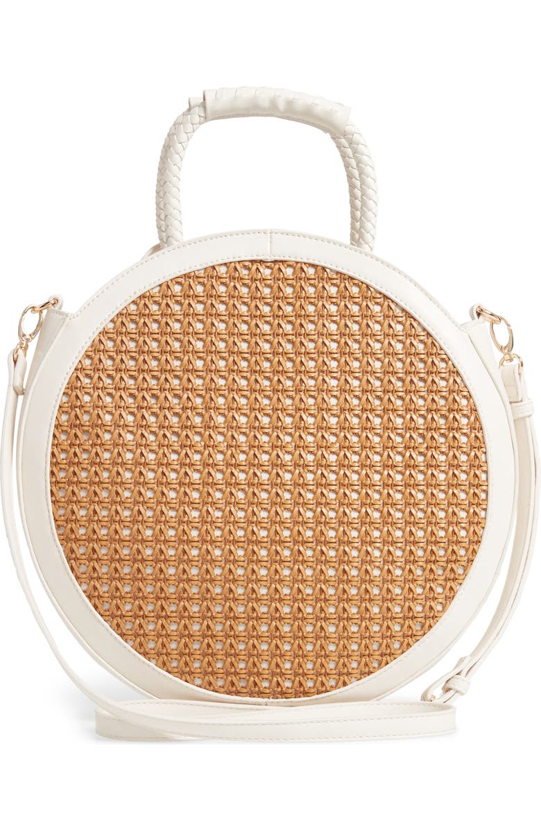 Sole Society Nikole Faux Leather Circle Tote, Alternate, color,