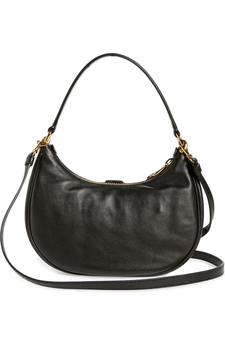 Moschino Logo Belt Leather Shoulder Bag, Alternate, color,