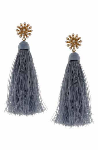 Briella Imitation Pearl & Tassel Drop Earrings