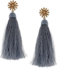 OLIVIA WELLES Briella Imitation Pearl & Tassel Drop Earrings