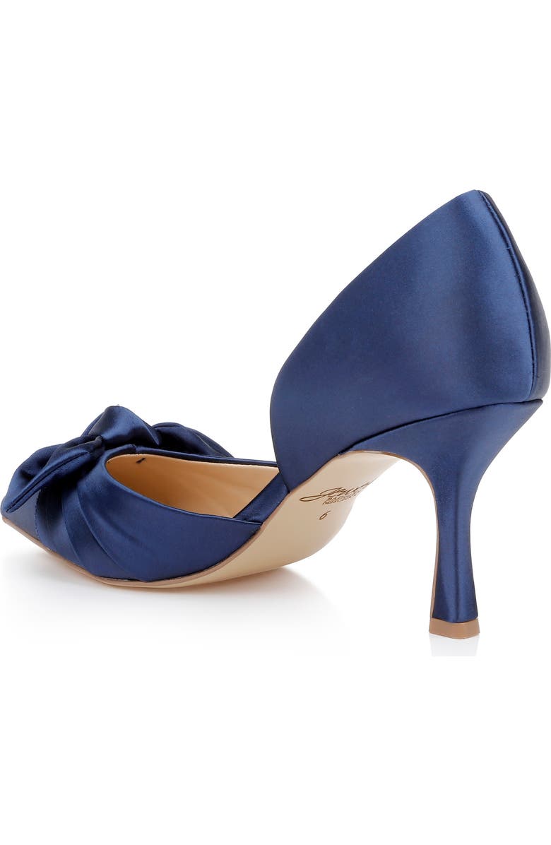 Jewel Badgley Mischka Emelia d'Orsay Pointed Toe Pump, Alternate, color, Navy Satin