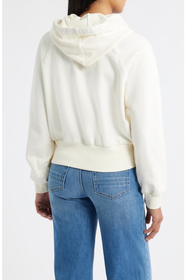 Crop Cotton Hoodie, Alternate, color, IVORY