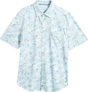Tommy Bahama San Lucio Tides Villa Vista IslandZone® Knit Short Sleeve Cotton Blend Button-Up Shirt