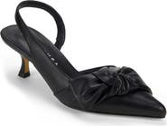 Yosi Samra Kaleigh Bow Slingback Pointed Toe Kitten Heel Pump