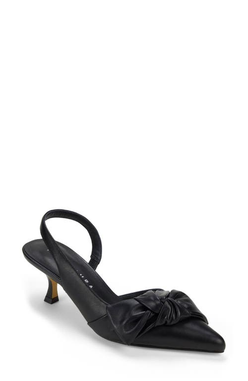 Yosi Samra Kaleigh Bow Slingback Pointed Toe Kitten Heel Pump In Black