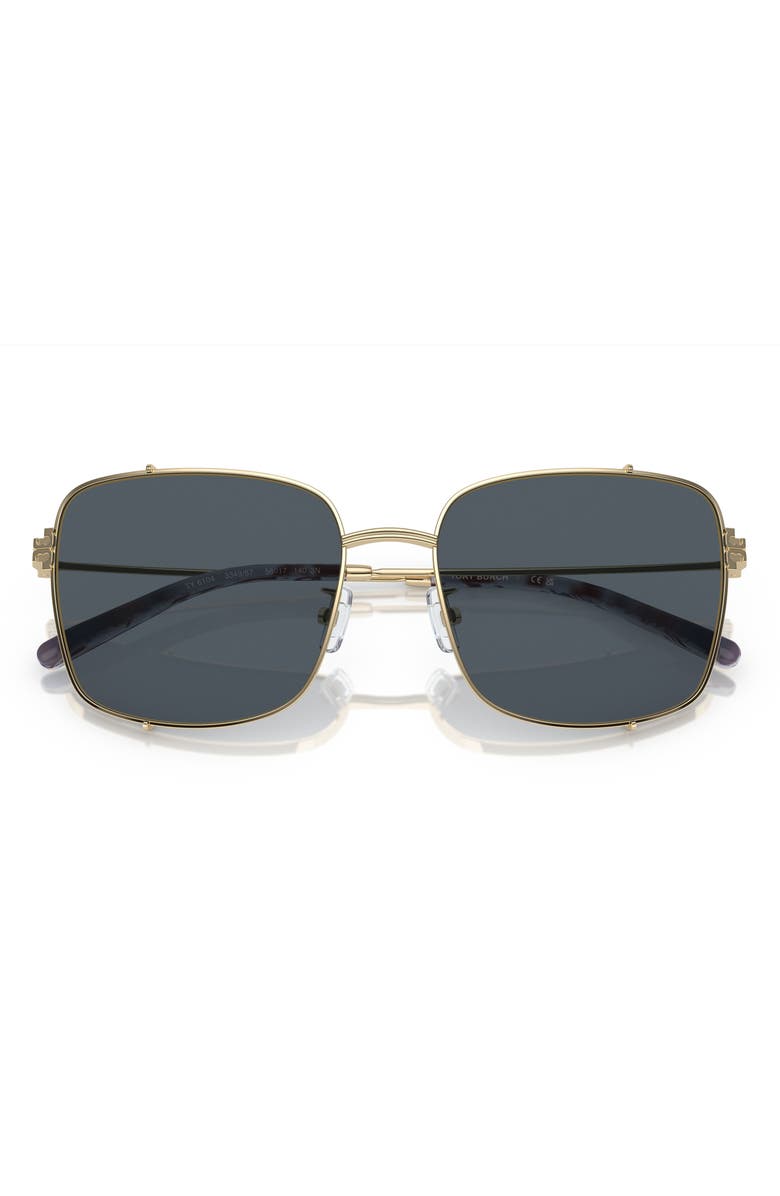 Tory Burch 56mm Rectangular Sunglasses, Main, color,