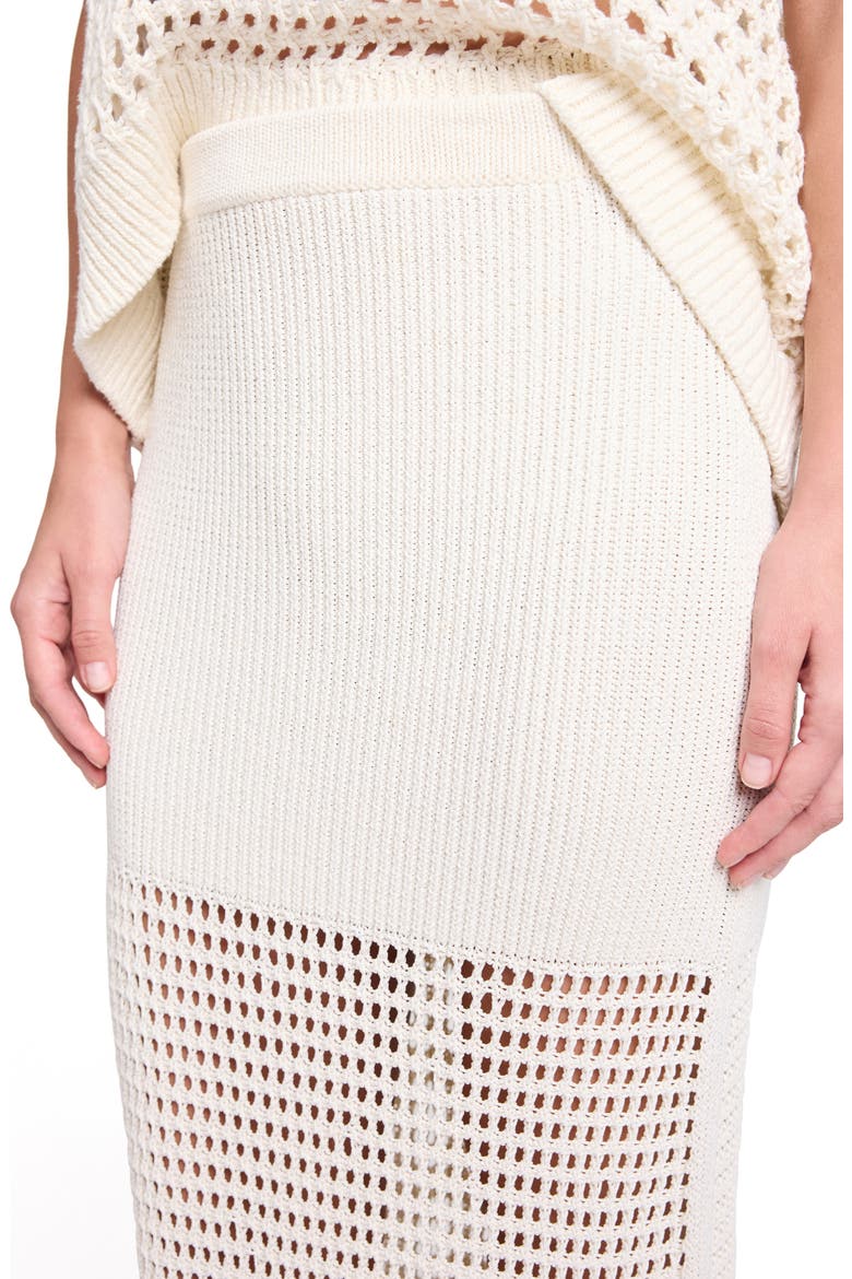 The Loophole Open Stitch Maxi Skirt, Alternate, color, WHITE