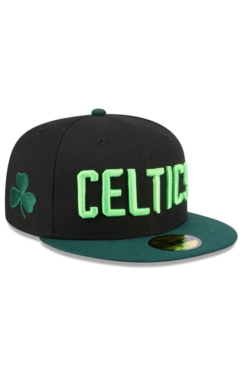 New Era Men's New Era Black Boston Celtics 2024/25 City Edition 59FIFTY Fitted Hat, Main, color,