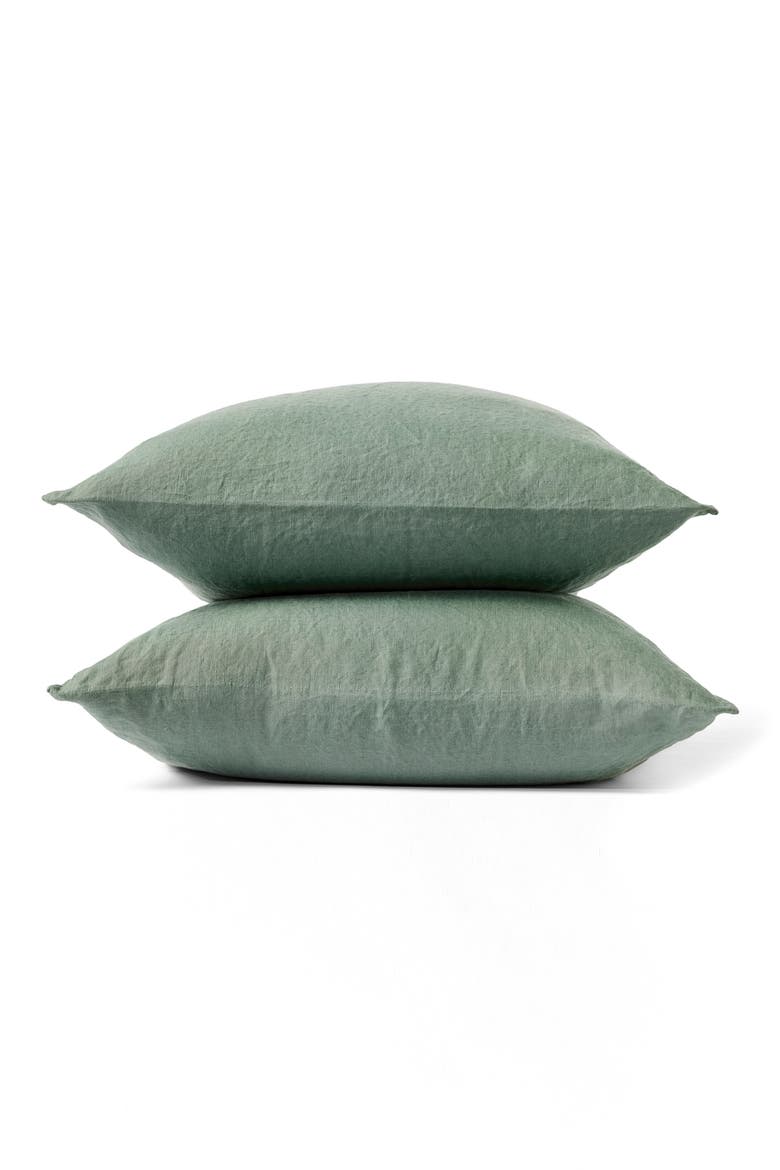 Relaxed Organic Linen Pillowcases, Main, color, JUNIPER
