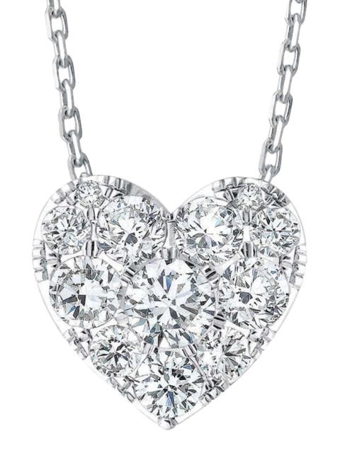 3/4Ct Diamond Heart Pendant 14k Gold 18" Necklace Lab Grown