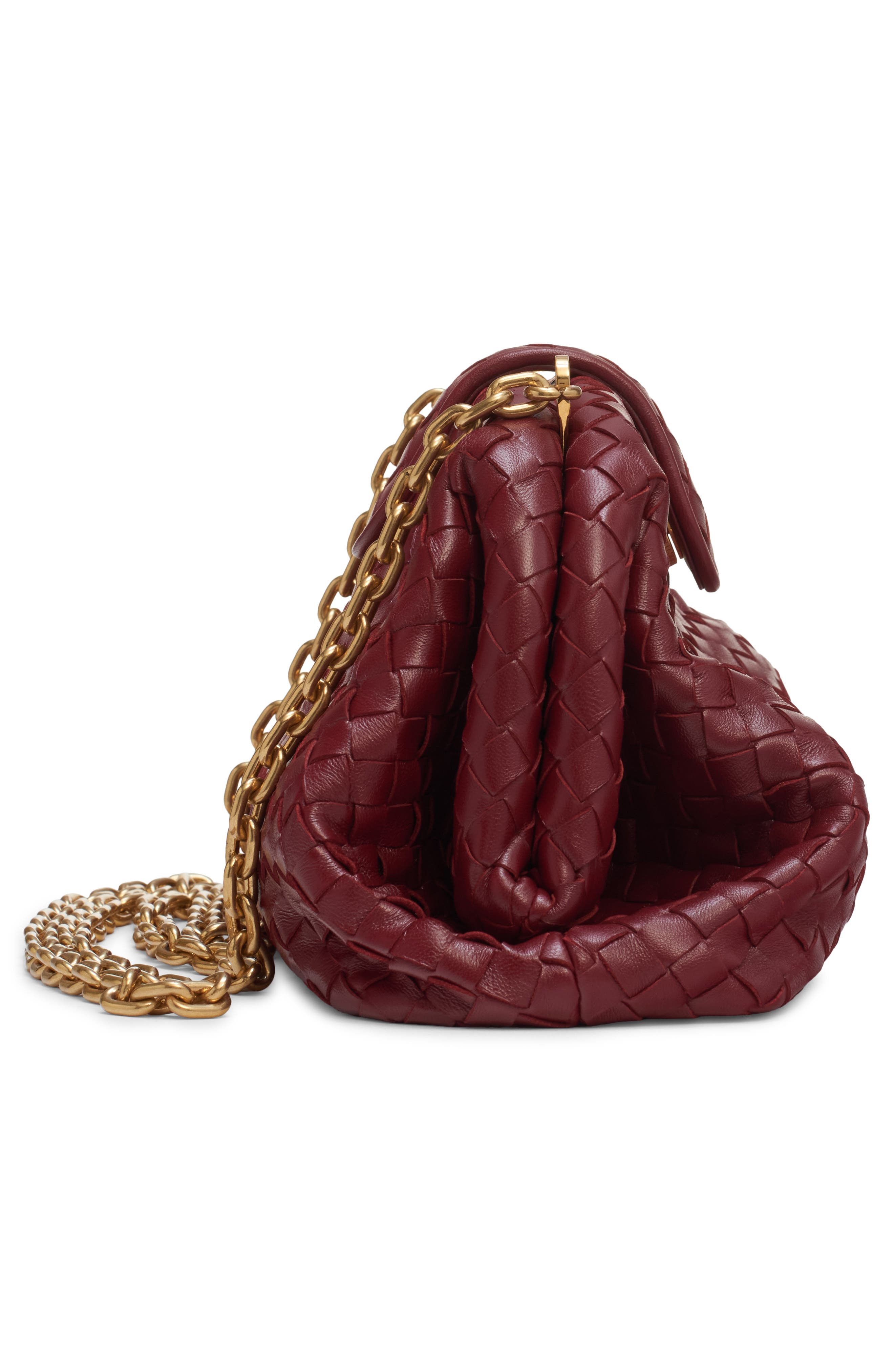 Bottega Veneta The Lauren 1980 Intrecciato Leather Clutch, Alternate, color, 6569 Lava Red-Brass V