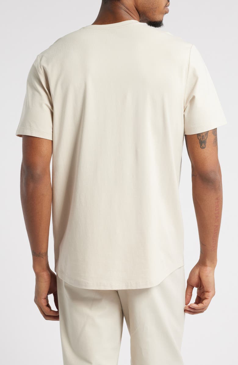 Open Edit Crewneck Stretch Cotton T-Shirt, Alternate, color, Beige Birch