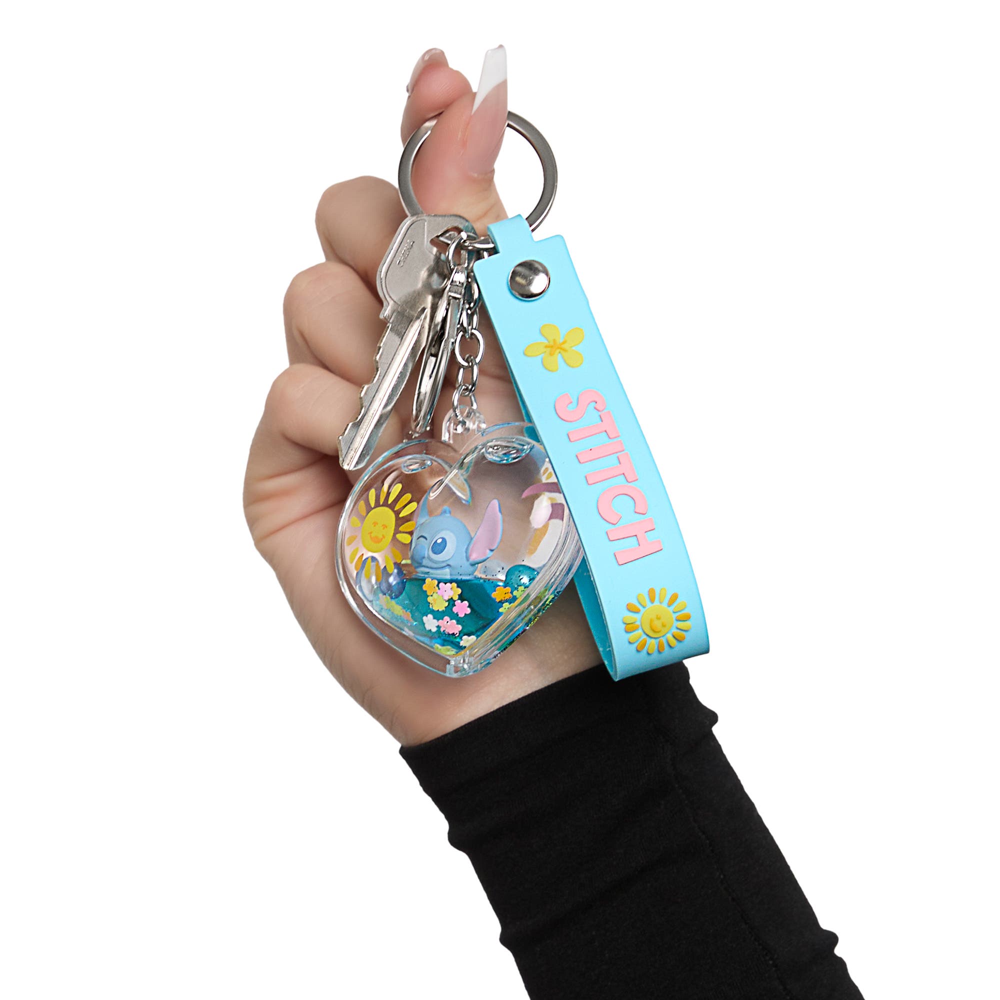 Disney Stitch Liquid Surf And Sun Keychain, Alternate, color, Light Blue