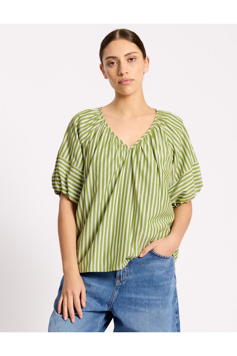 Green Stripe Lantern Top, Main, color, Green