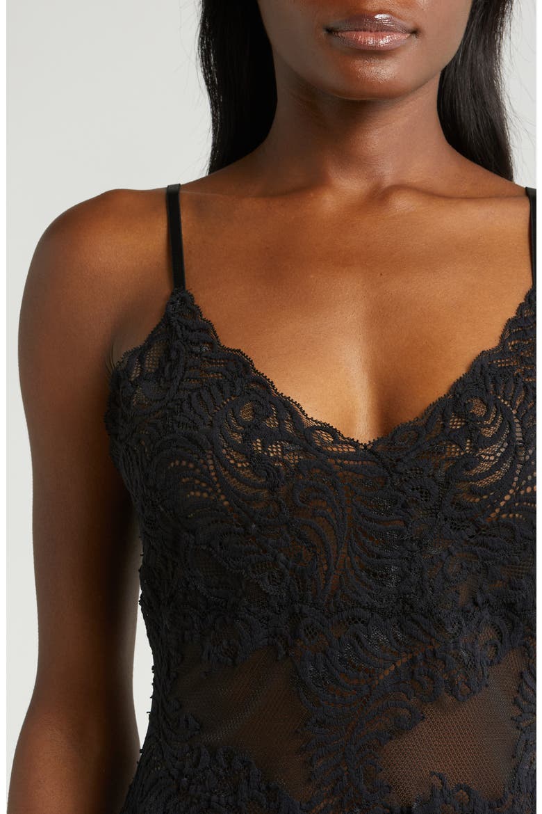 Amara Lace Chemise, Alternate, color, BLACK