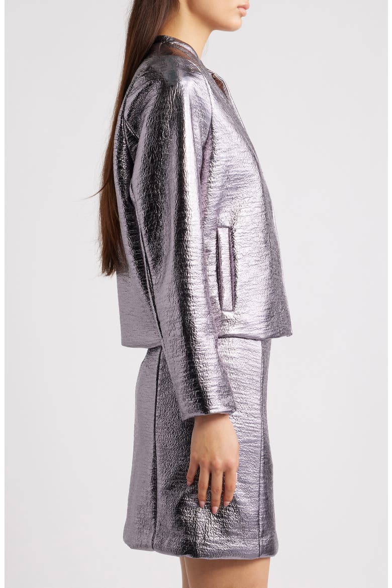 Ihlume Metallic Jacket, Alternate, color, SILVER