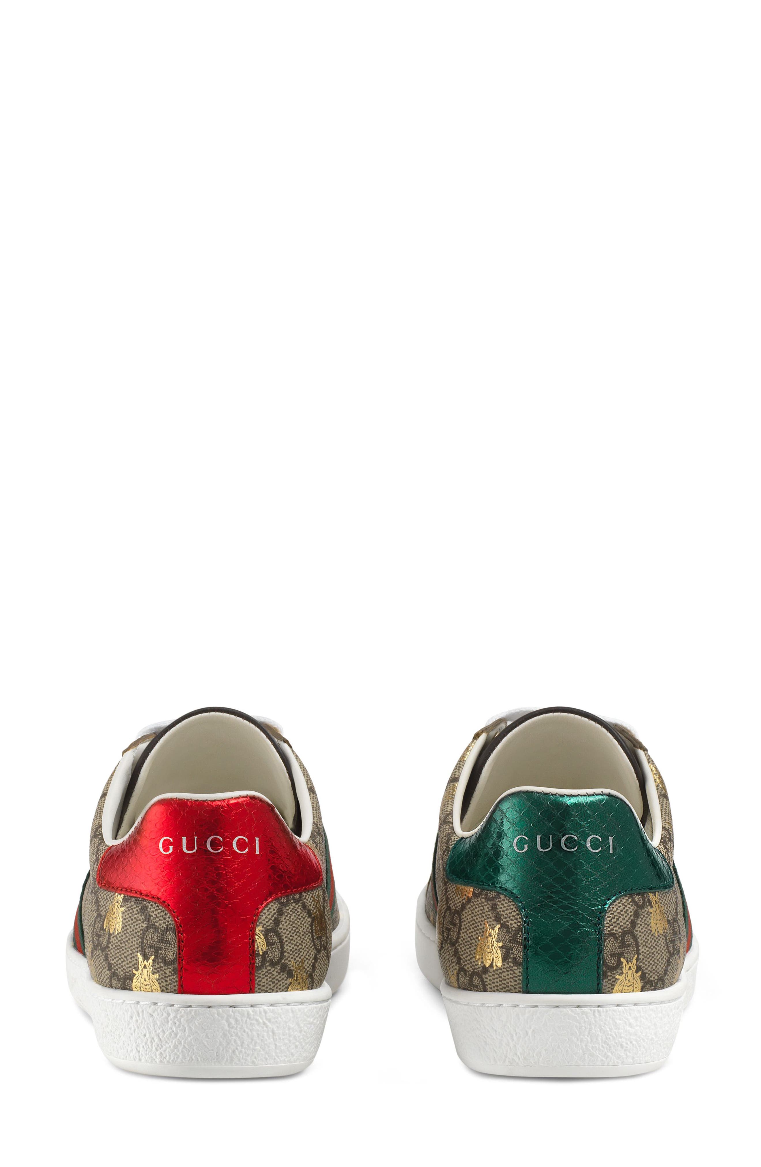 Gucci New Ace Bee GG Supreme Sneaker, Alternate, color, 