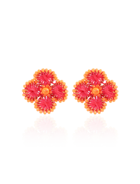 CE SI Flower Earring S - Fuchsia/Orange