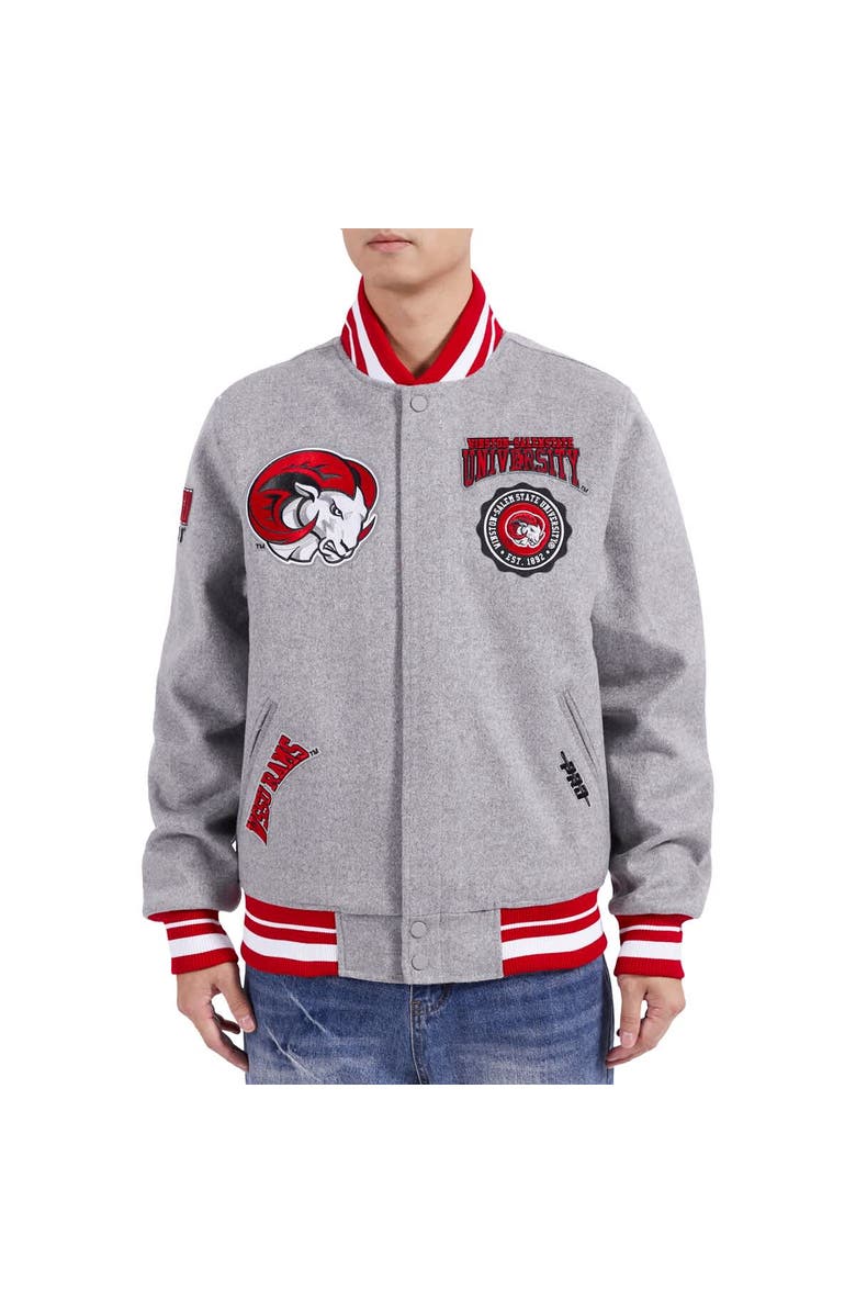 PRO STANDARD Men's Pro Standard Heather Gray Winston-Salem State Rams Crest Wool Full-Zip Jacket, Alternate, color, Heather Gray