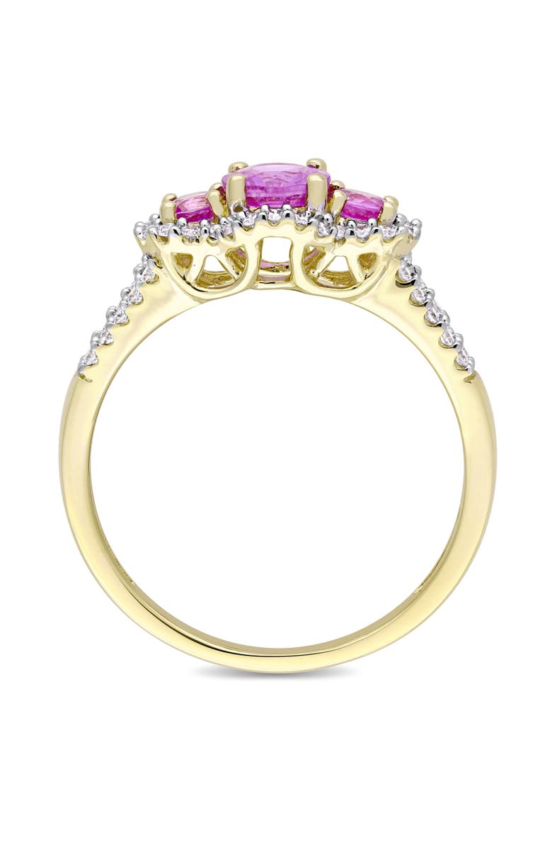 Julianna B. Pink Sapphire & Diamond 3-Stone Ring 14k, Alternate, color, Sapphire