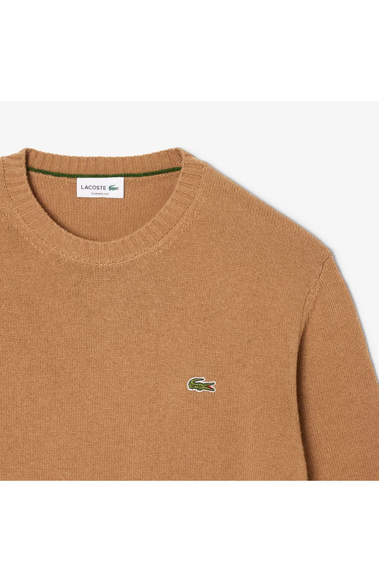 Lacoste Classic Fit Merino Wool Crewneck Sweater, Alternate, color, Datte Chine
