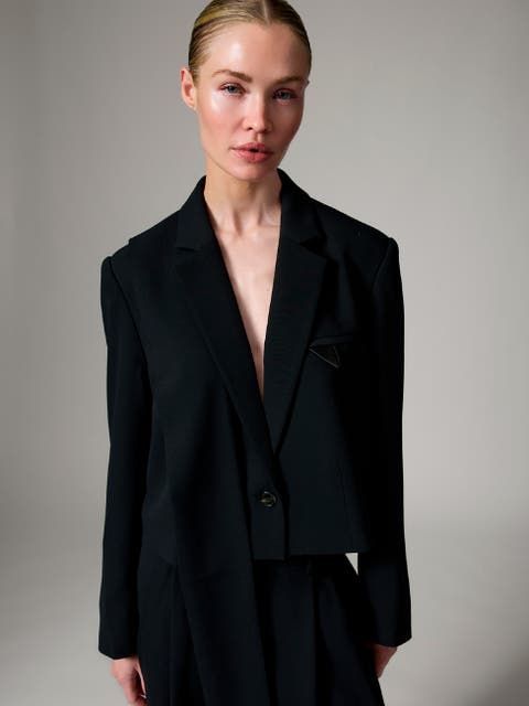 Edie Cropped Gabardine Blazer