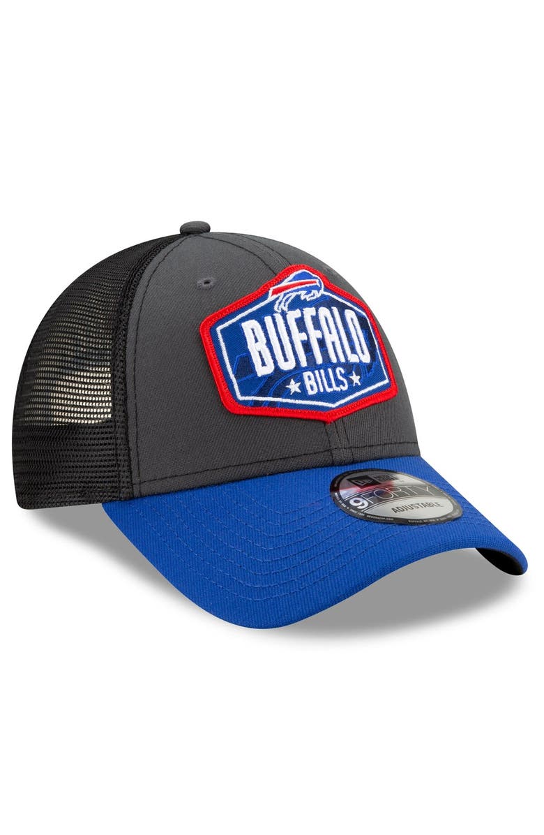 New Era Men's New Era Graphite/Royal Buffalo Bills 2021 NFL Draft Trucker 9FORTY Snapback Adjustable Hat, Alternate, color, 
