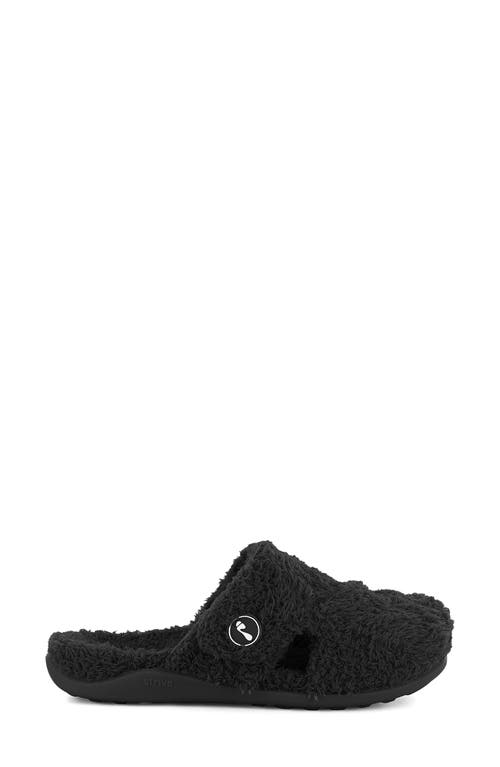 Strive Zara Faux Fur Slipper In Black