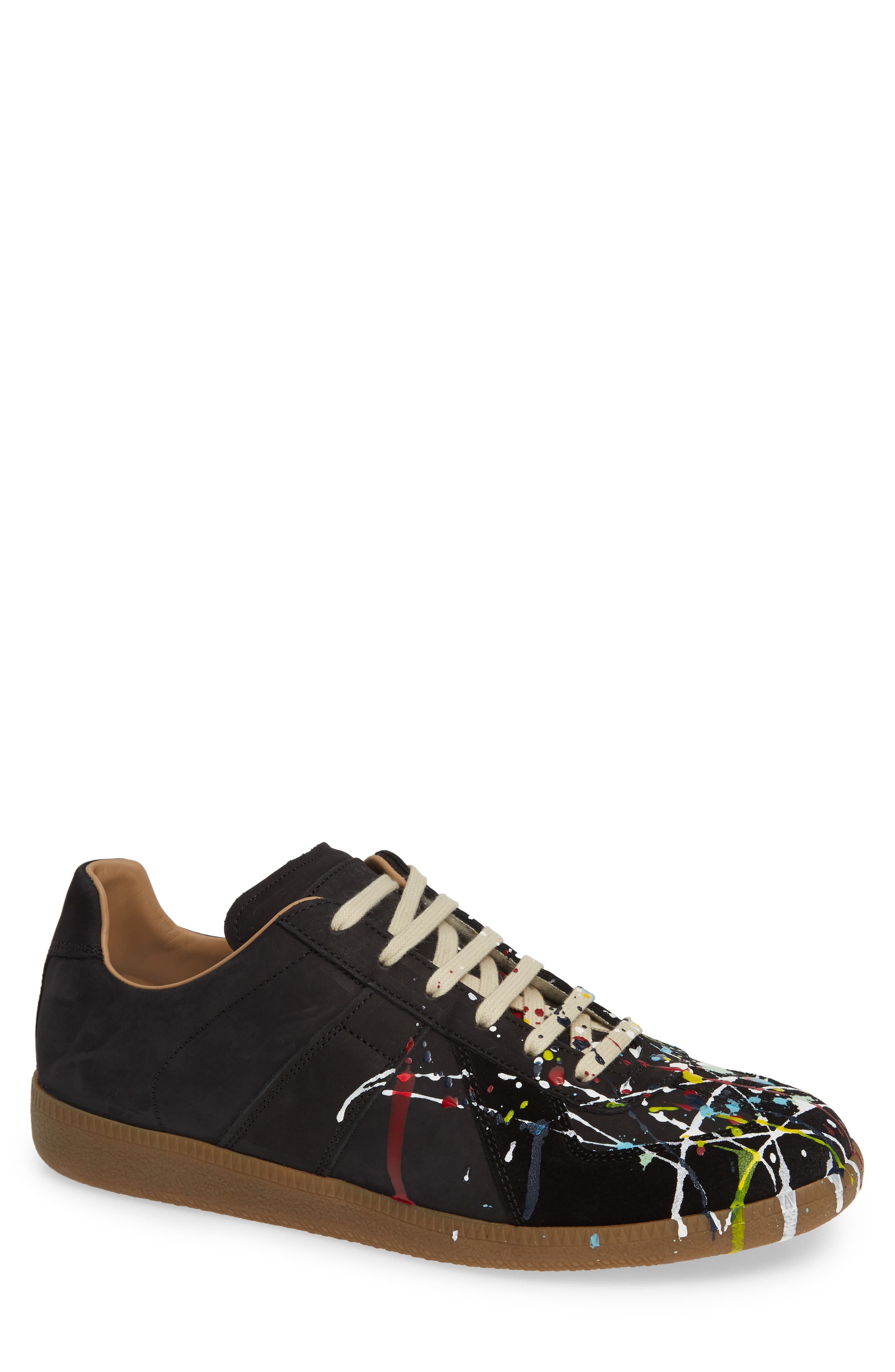 Maison Margiela Replica Paint Splatter Sneaker, Main, color, Black/ Paint
