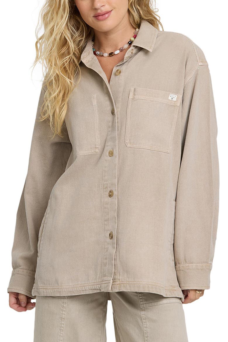 Washed Ashore 2 Cotton Shacket, Main, color, COBBLESTONE