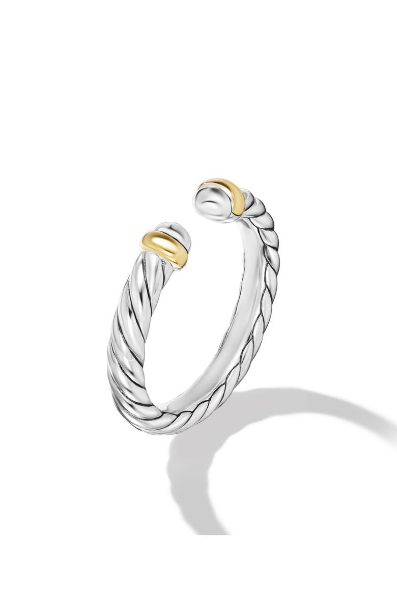 David Yurman Petite Cable Ring in Sterling Silver with 14K Yellow Gold, Alternate, color, Sterling Silver/ Gold