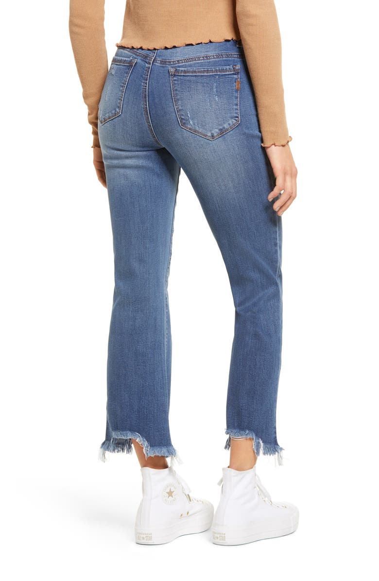 1822 Denim High Waist Raw Hem Jeans, Alternate, color,