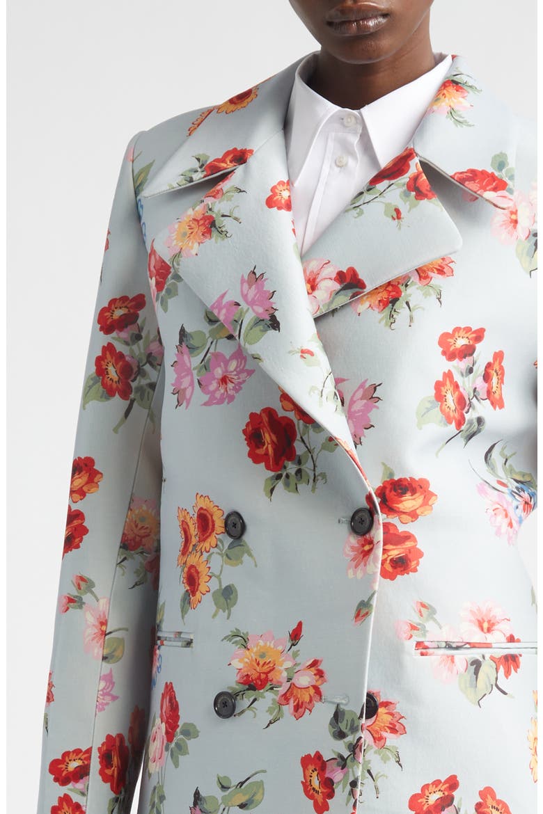 The Delaney Floral Virgin Wool & Silk Faille Tuxedo Jacket, Alternate, color, LIGHT BLUE FLORAL