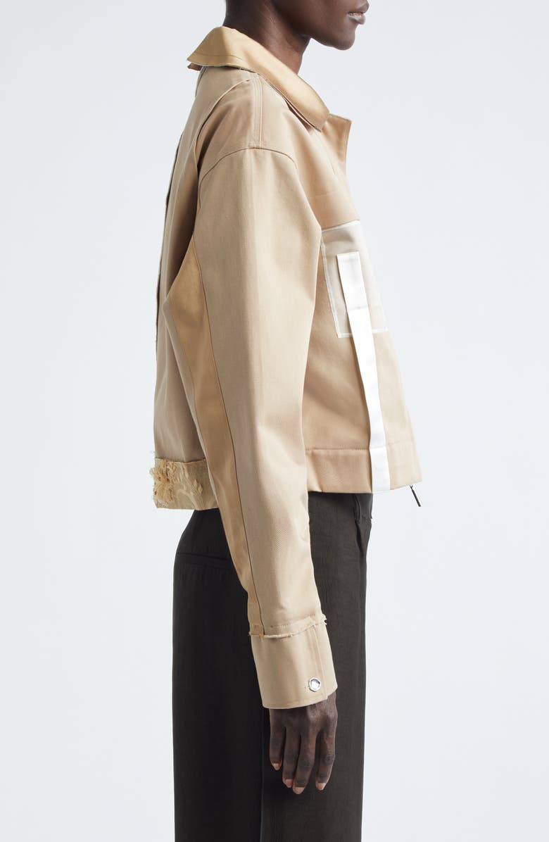 Jason Wu Collection Collage Boxy Oversize Organic Cotton Twill Jacket, Alternate, color, Cardboard