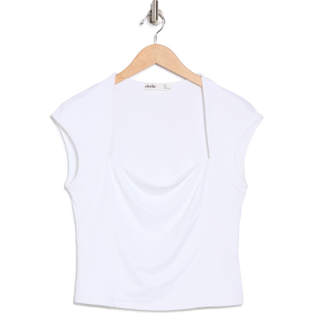 Elodie Double Lined Square Neck T-shirt In Off White