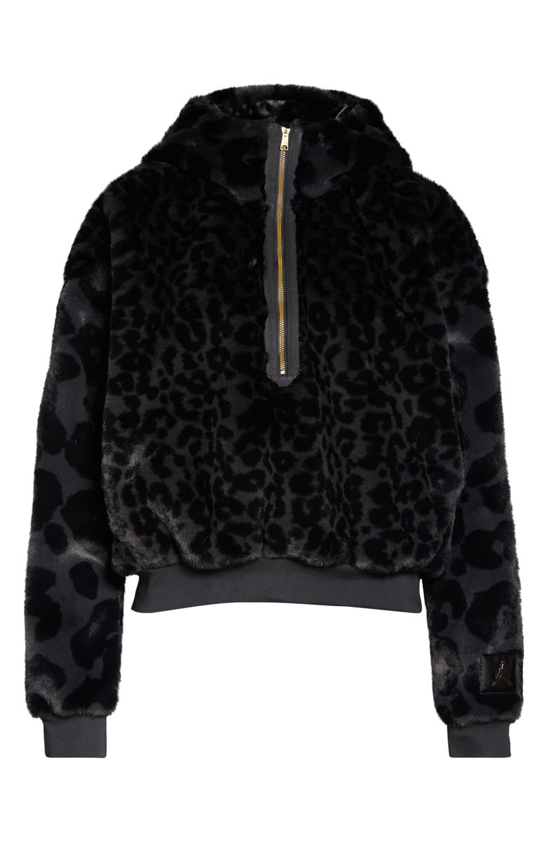 Jordan Women's Court-to-Runway Animal Print Faux Fur Pullover Hoodie, Alternate, color, 