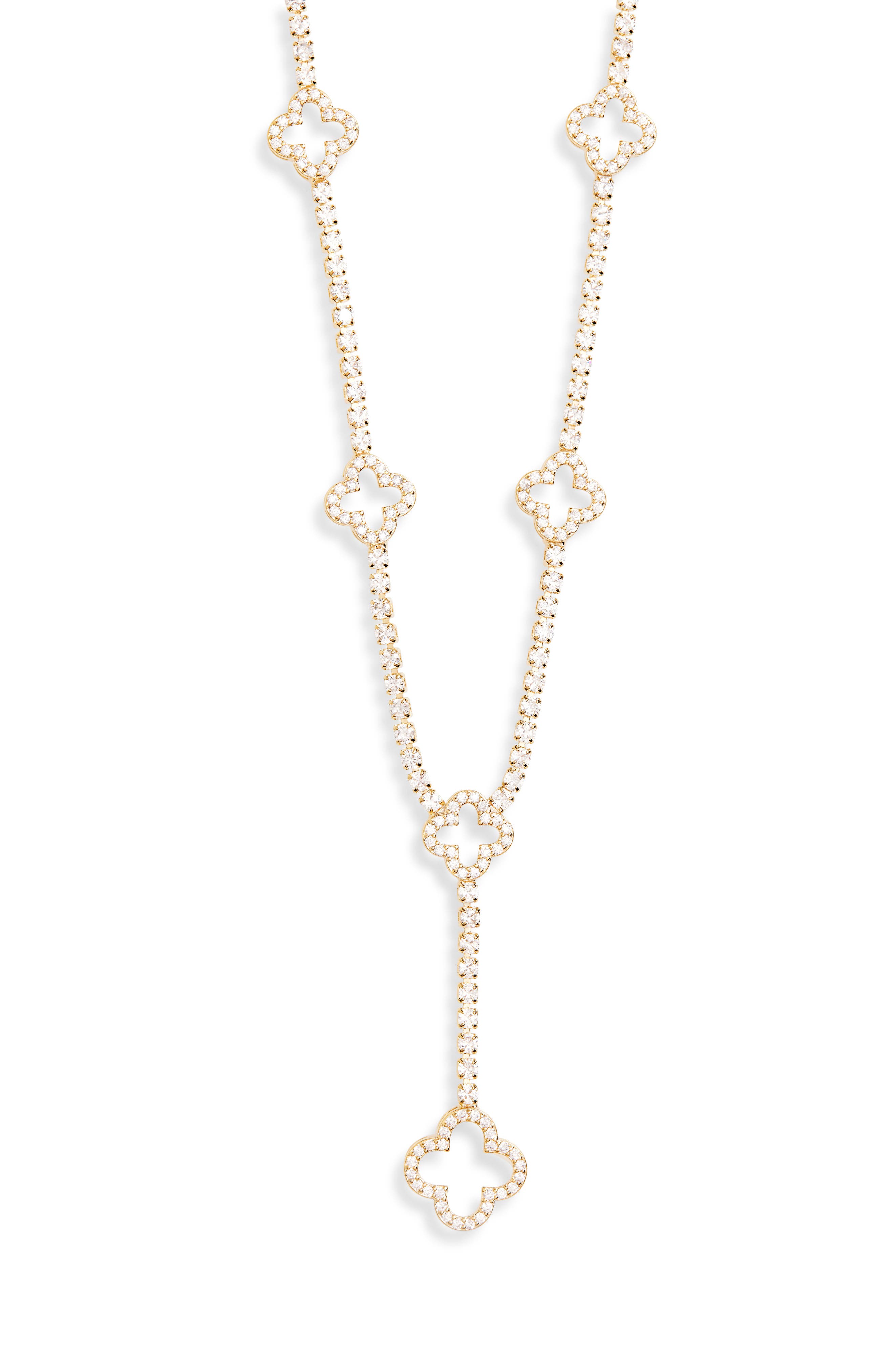 EYE CANDY LOS ANGELES Zamira Cubic Zirconia Quatrefoil Station Y-Necklace