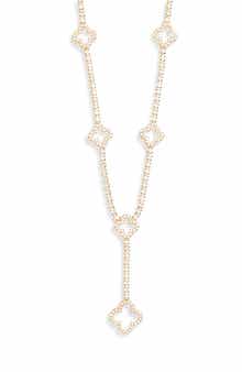 EYE CANDY LOS ANGELES Zamira Cubic Zirconia Quatrefoil Station Y-Necklace