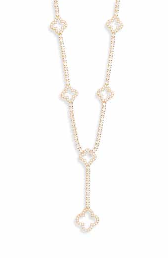 EYE CANDY LOS ANGELES Zamira Cubic Zirconia Quatrefoil Station Y-Necklace