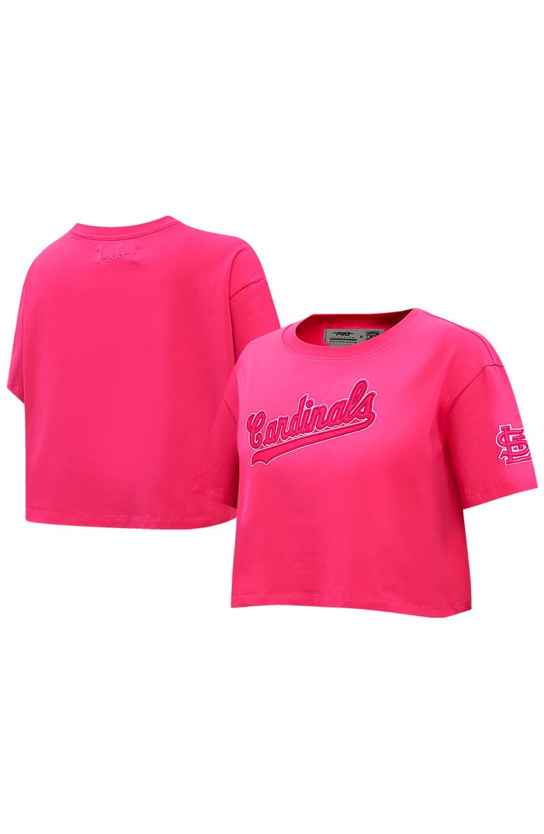 PRO STANDARD Women's Pro Standard Pink St. Louis Cardinals Triple Pink Boxy Cropped T-Shirt, Main, color, Pink