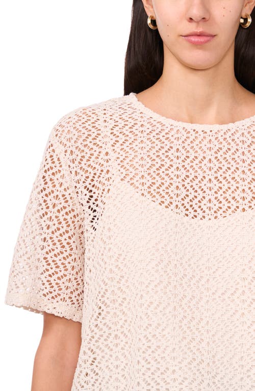 Halogen ® Geometric Openwork T-shirt In Birch