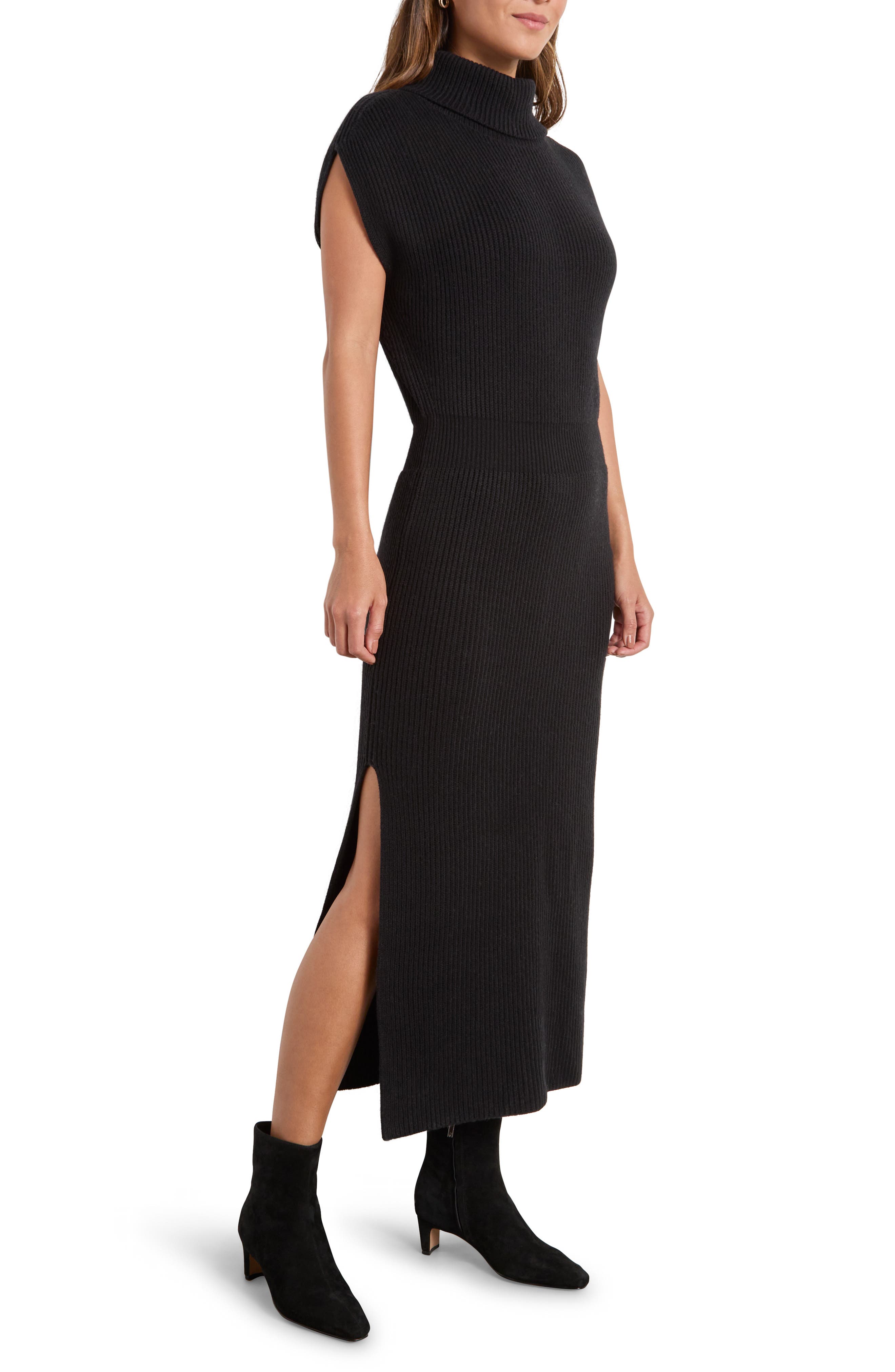 Splendid Madeline Rib Turtleneck Maxi Sweater Dress