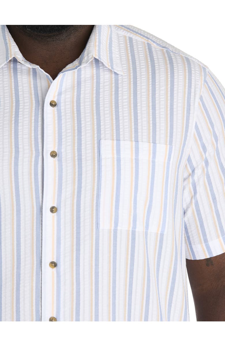 Oak Hill by DXL Big & Tall Seersucker Double Stripe Sport Shirt, Alternate, color, White Multi