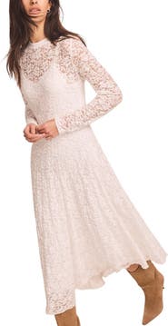 MINT VELVET Lace Full Asymmetric Midi Dress
